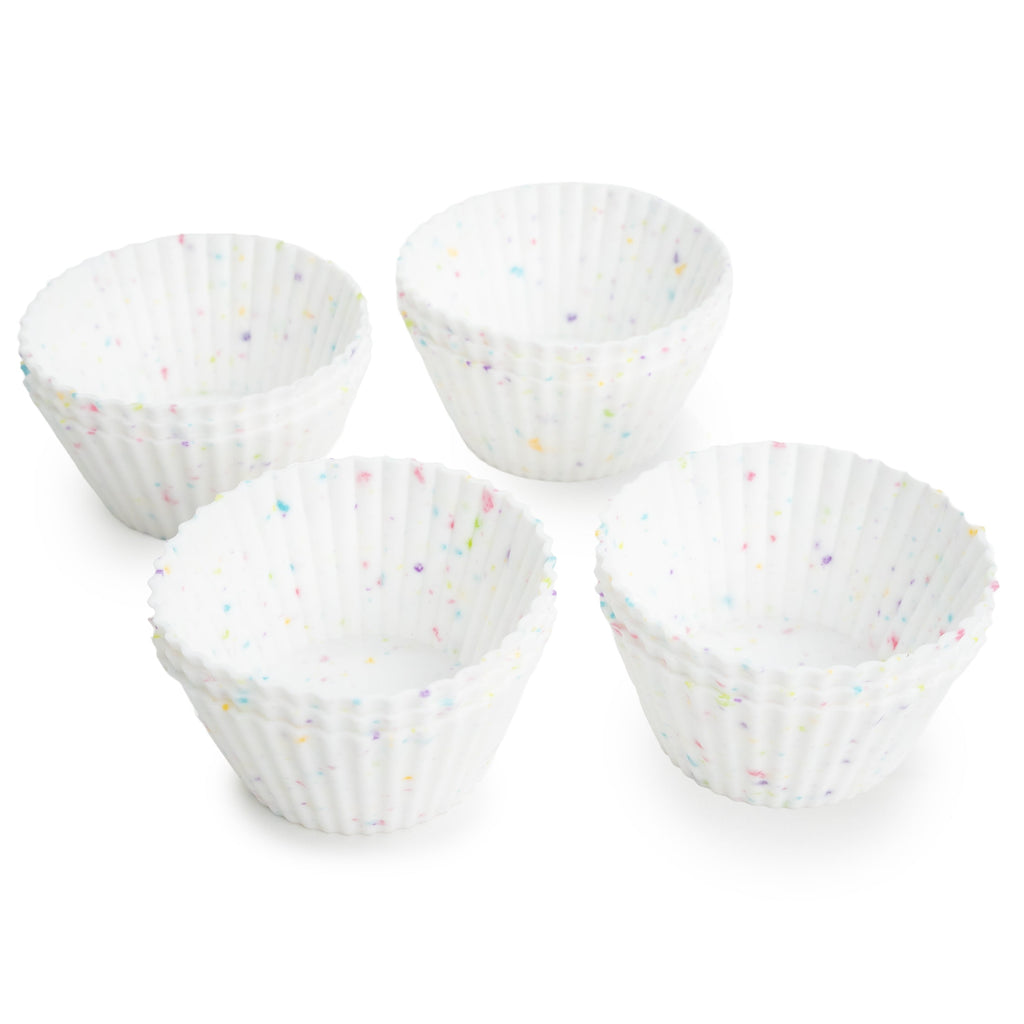 S&T Inc. Reusable Non-Stick Silicone Baking Cups (12 Pack) - Standard Size - Confetti - Image 2