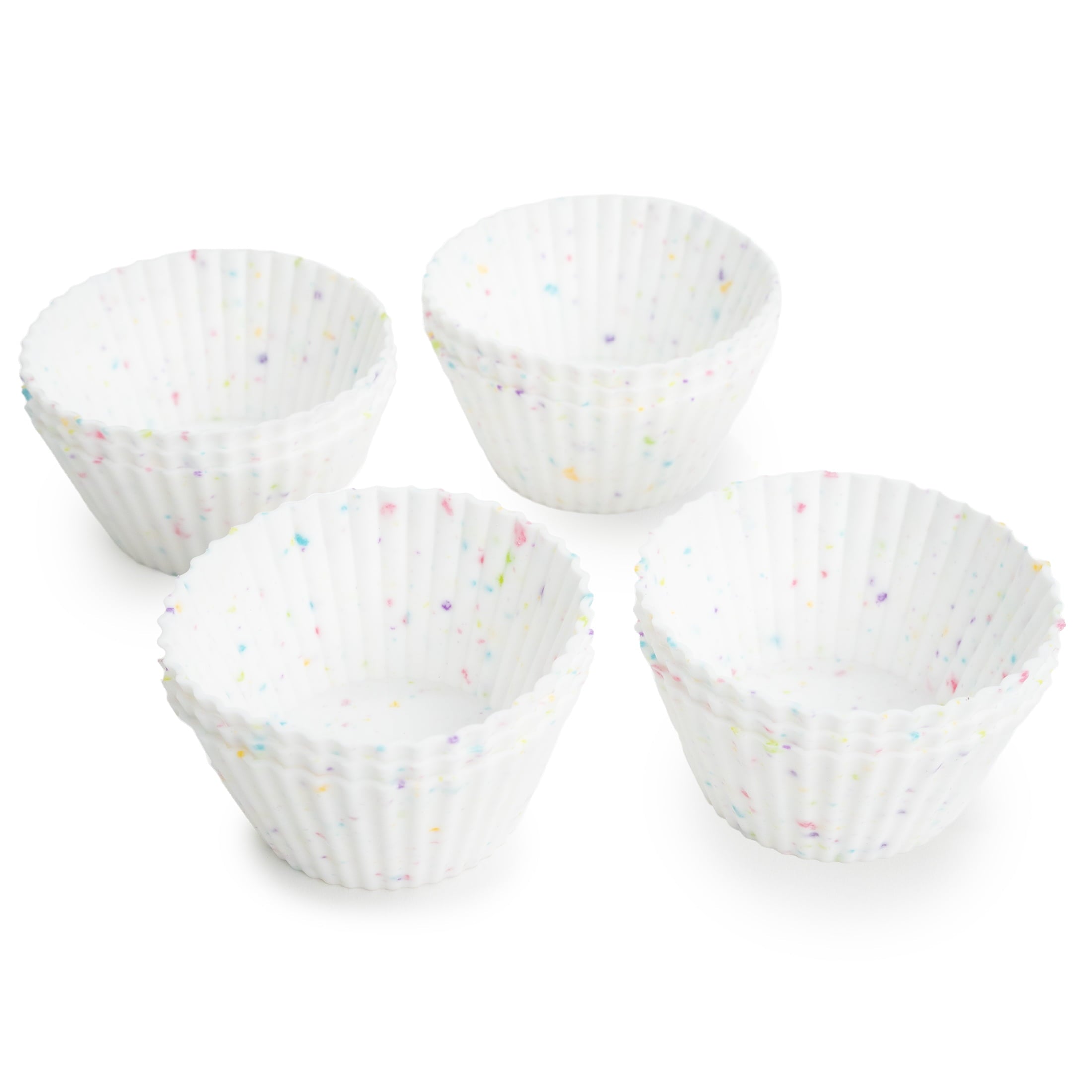 S&T Inc. Reusable Non-Stick Silicone Baking Cups (12 Pack) - Standard Size - Confetti - Image 2