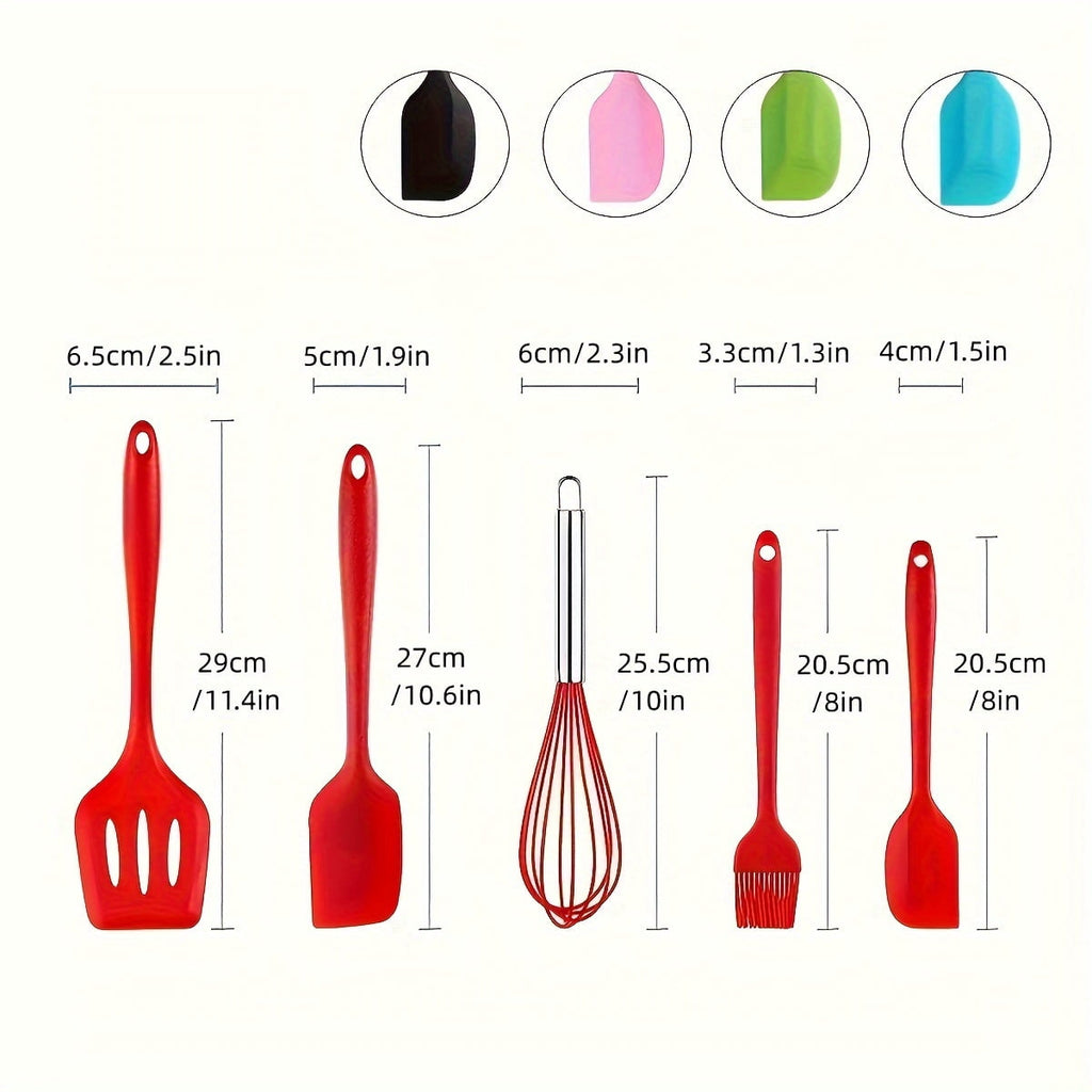 5-Piece Heat-Resistant Silicone Utensil Set - Durable, Easy-Clean Kitchen Tools for Modern Chefs - Image 6