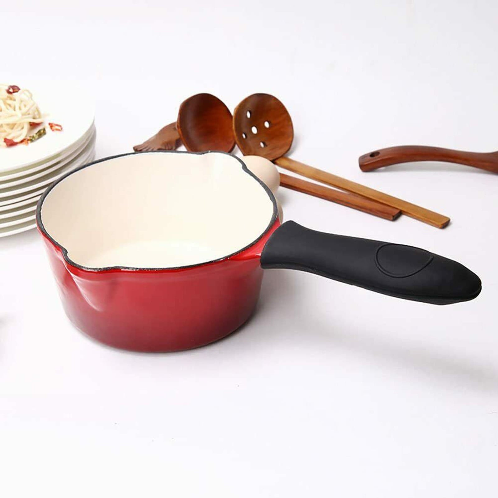 Pizza Cutter,Kitchen Heat Silicone Hot Handle Holder Sets Pan Handle Cover Grip Cooking Utensils Handle Cover - Image 4