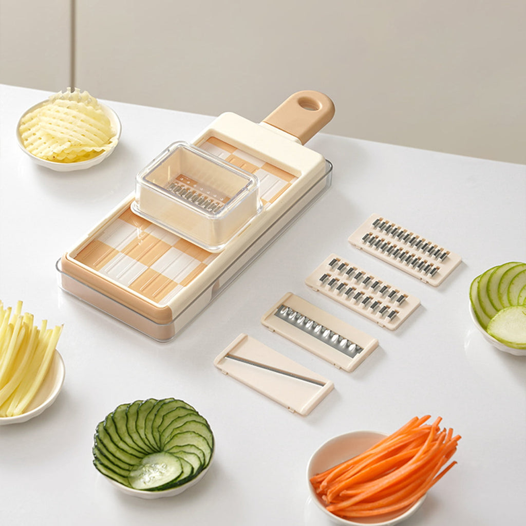 Vegetable Cutter 4-in-1 Food Chopper Grater with Blades Salad Prep Tool for Slicing Dicing Shredding Safety Restauran... - Image 3