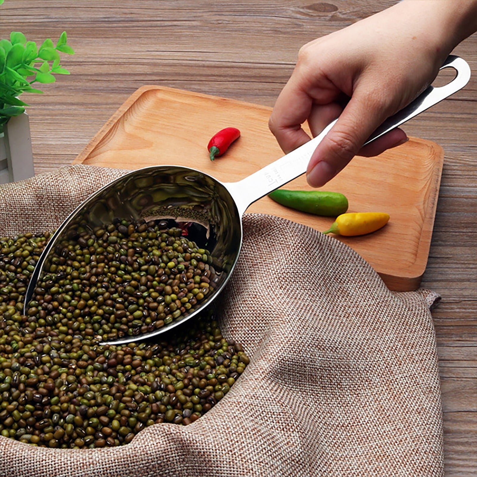 Lssam Stainless Steel Measuring Cups 1 Cup Oval Measuring Scoop Durable Kitchen Tools Dishwasher Safe - Image 5