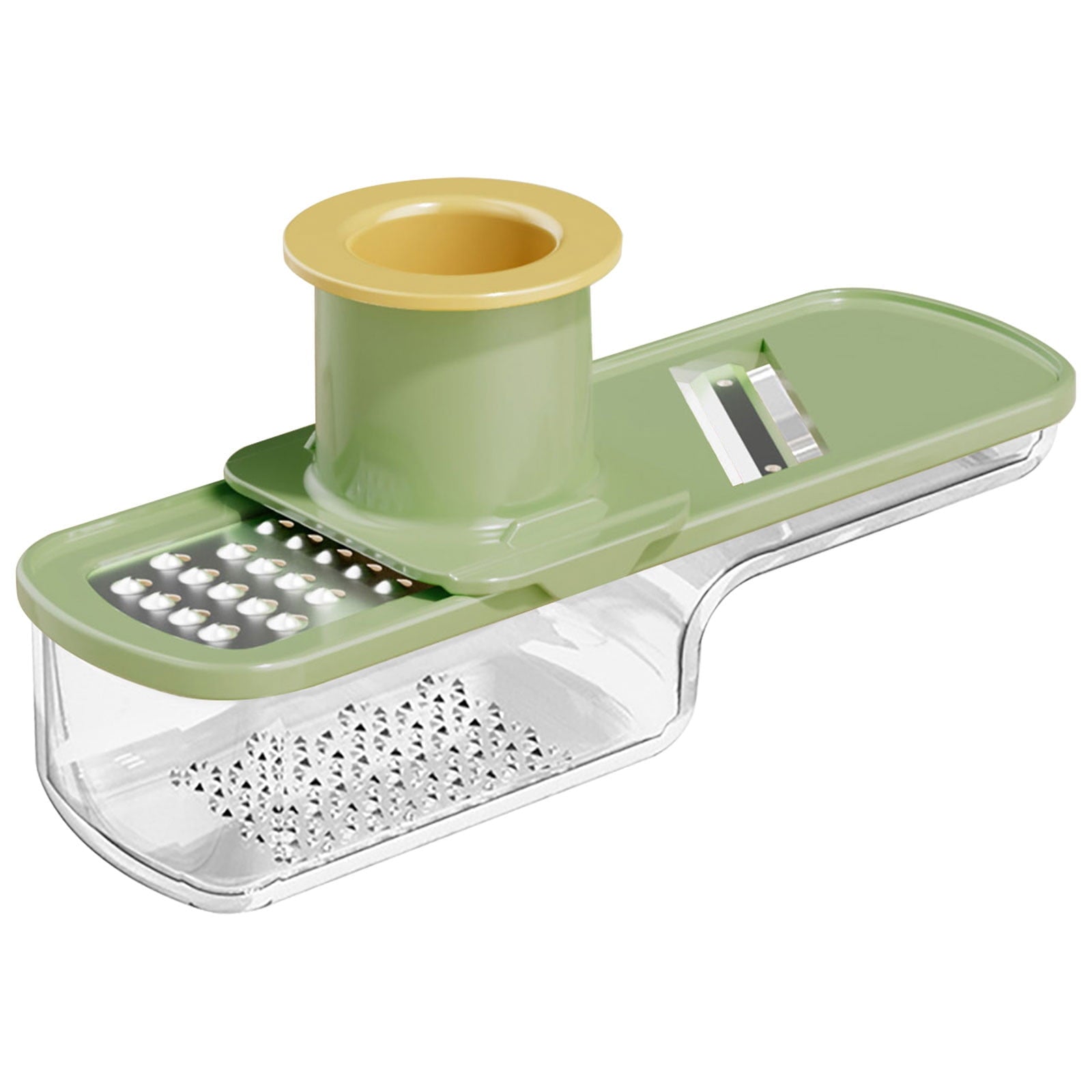 Garlic Grinder Vegetable Chopper, Stainless Steel Hand Crank Multi-function Food Prep Tool with Interchangeable Blades for Dicing and Shredd - Image 2