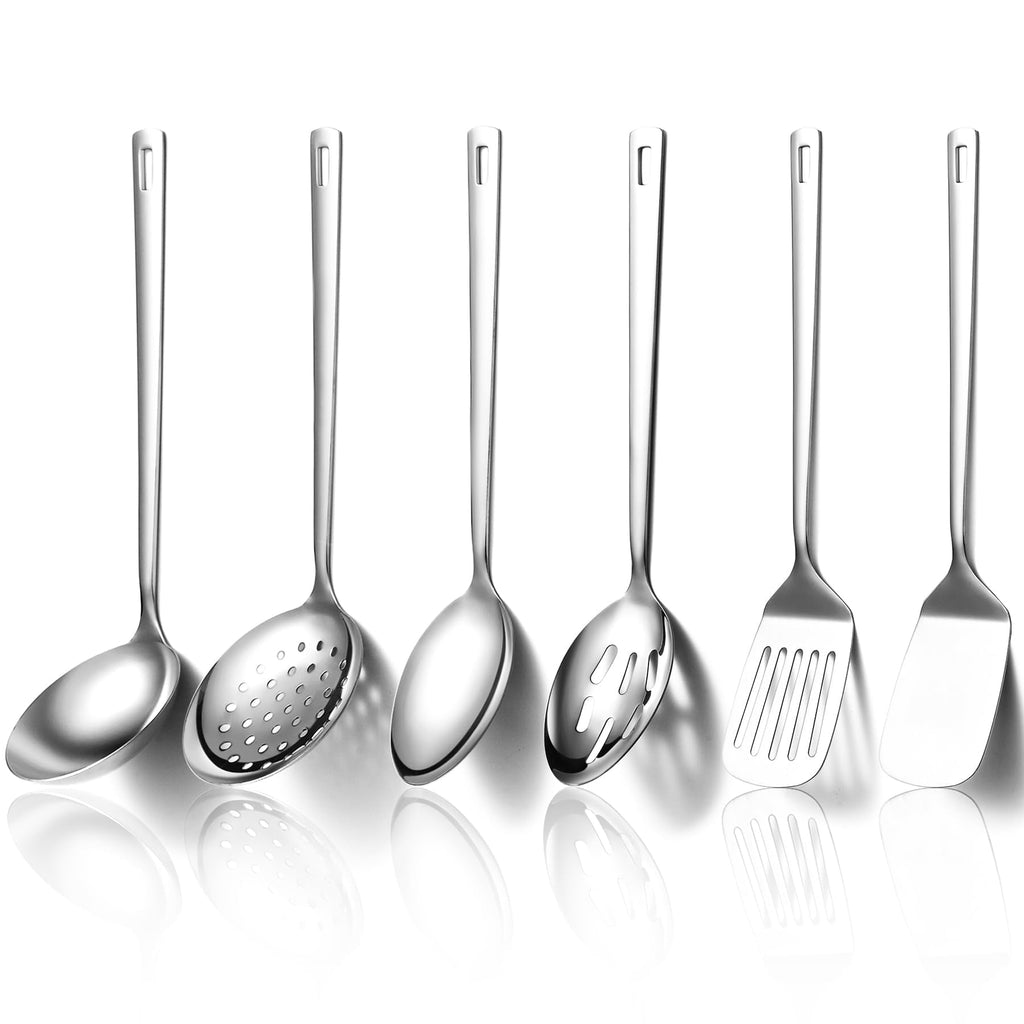 6-Piece Kitchen Utensil Set Stainless Steel Cooking Tools Set Heavy-Duty Kitchen Tool Spatula Set Essential Home Kitc...