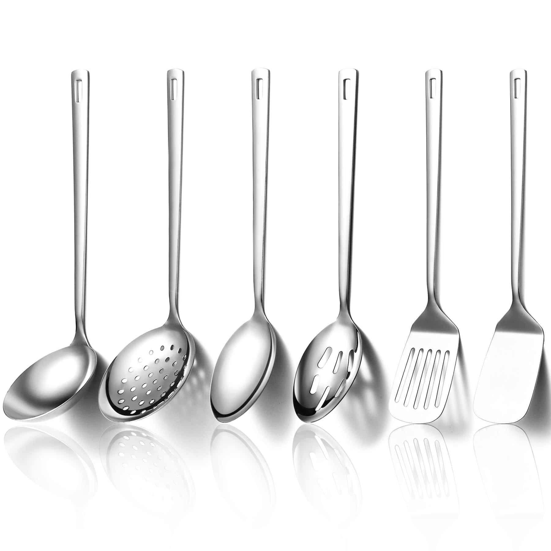 6-Piece Kitchen Utensil Set Stainless Steel Cooking Tools Set Heavy-Duty Kitchen Tool Spatula Set Essential Home Kitc...