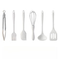 6-Piece Silicone Kitchen Utensils Set, Heat Resistant Non-Stick Cooking Tools with Tongs, Brush, Spatula, Whisk, Ladl...