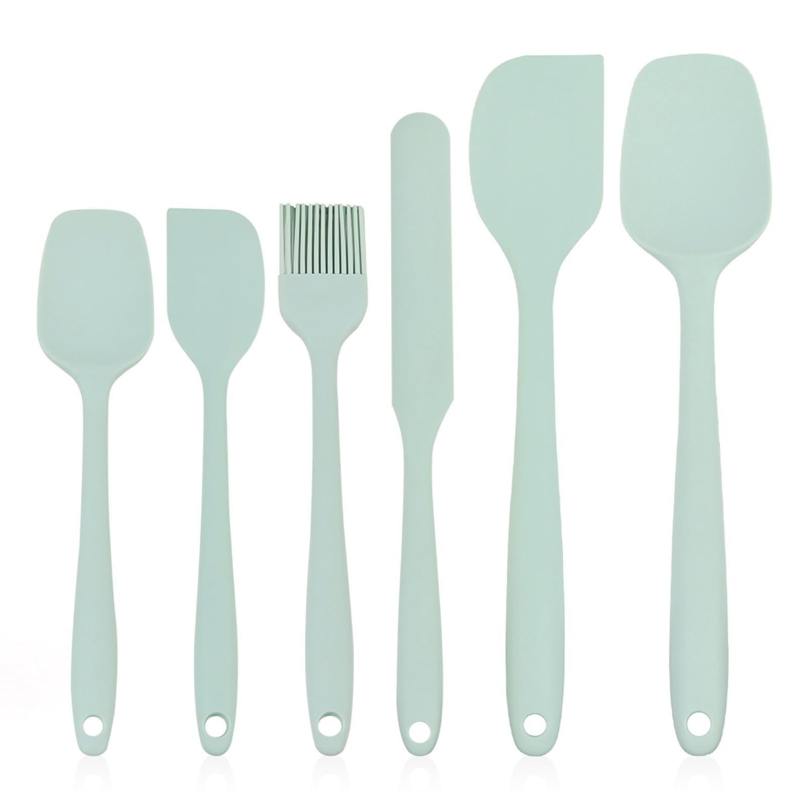 6-Piece Silicone Spatula Set Food Grade Silicone Spatulas, Heat Resistant Kitchen Utensil Kit , Seamless One Piece Design, Kitchen Utensils