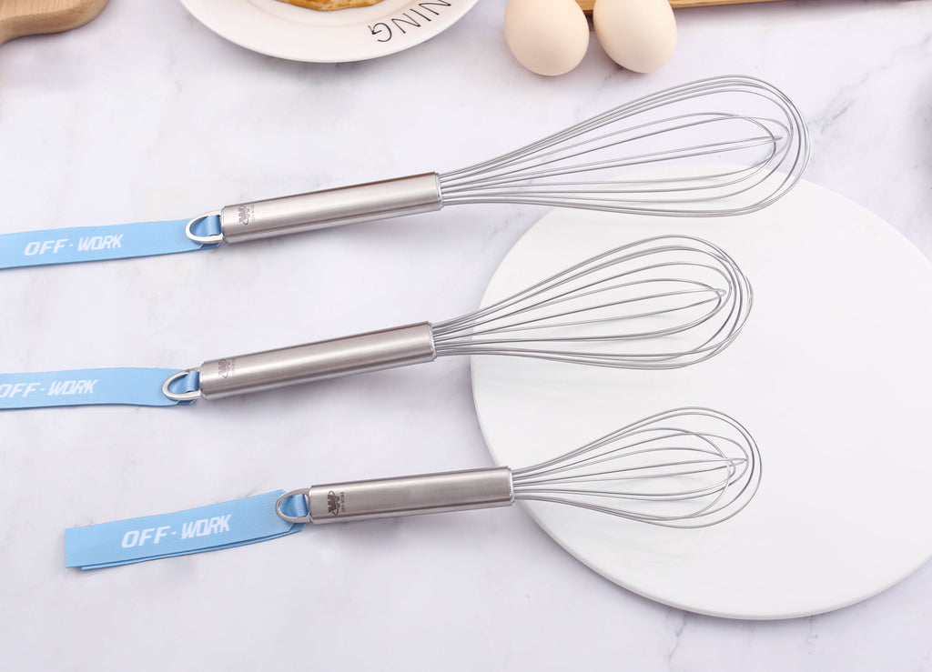 3-Piece 304 Stainless Steel Whisk Set, Cooking Kitchen Tool Kit for Mixing - Image 2