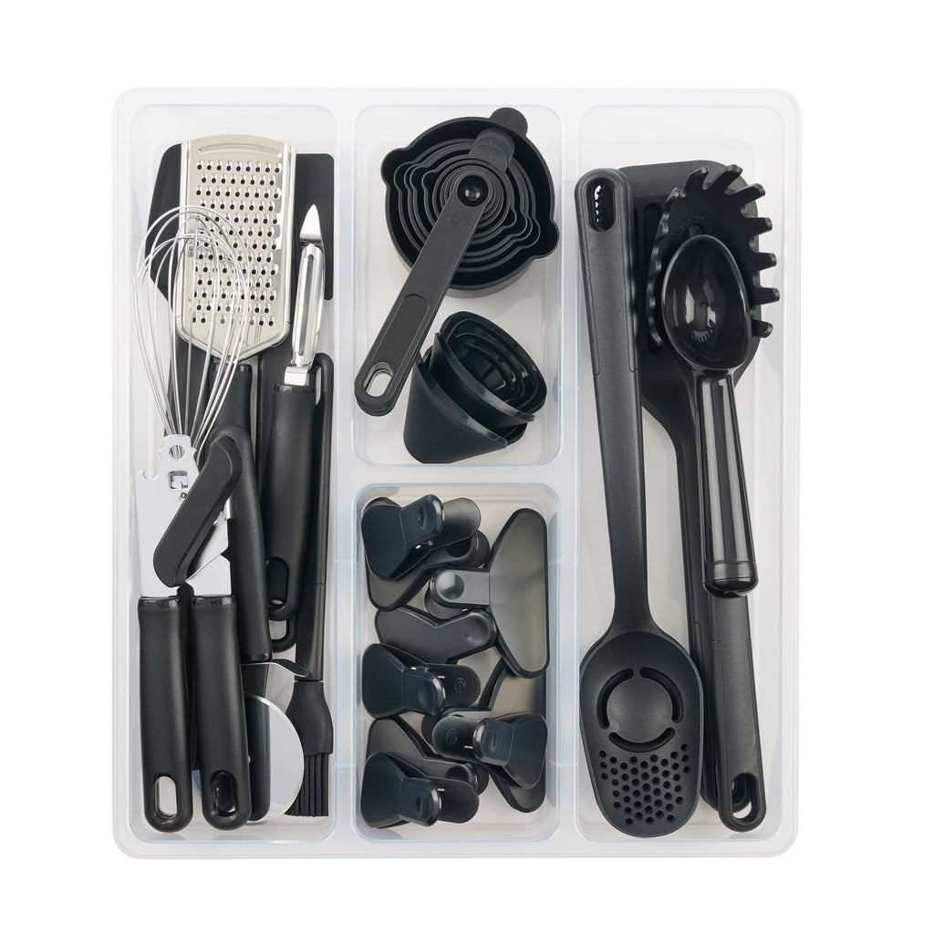 Mainstays 36 Piece Kitchen Gadget Set with Kitchen Cooking Utensils, and Drawer Organizer, Black - Image 6