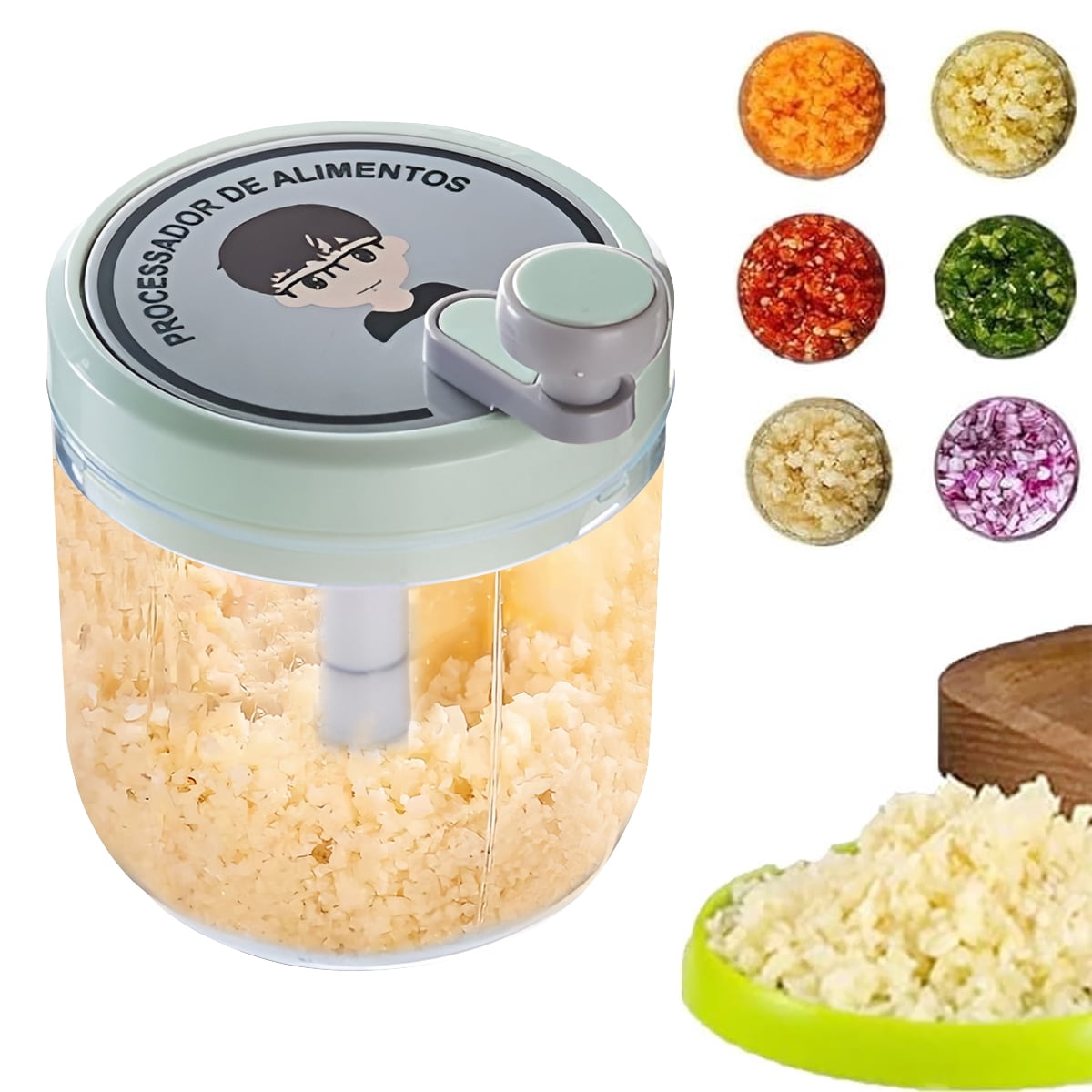 Manual Garlic Chopper Food Mincer for Vegetable Onion Meat Kitchen Cooking Meal Prep Tool - Image 2