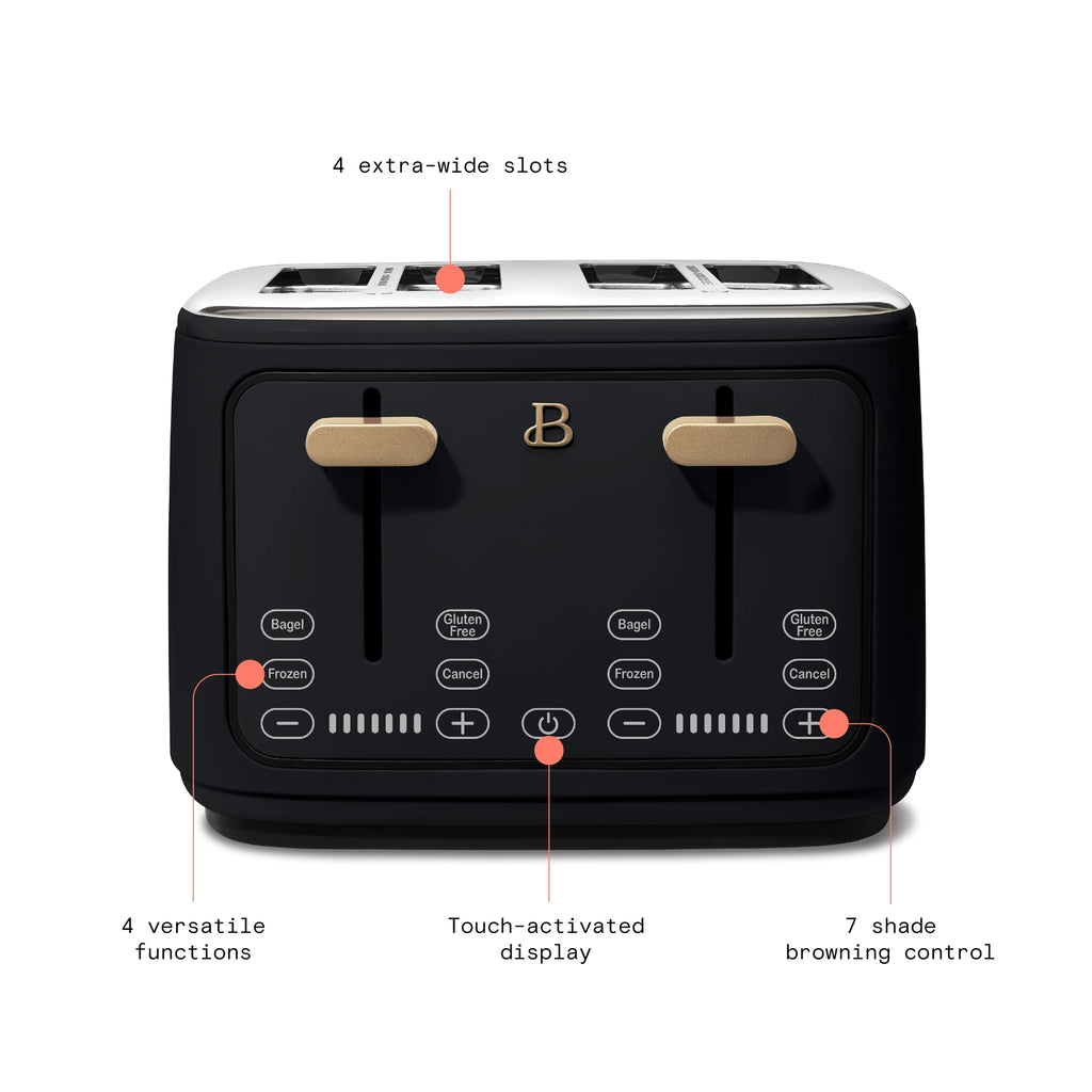 4-Slice Toaster with Touch-Activated Display, Black Sesame - Image 3
