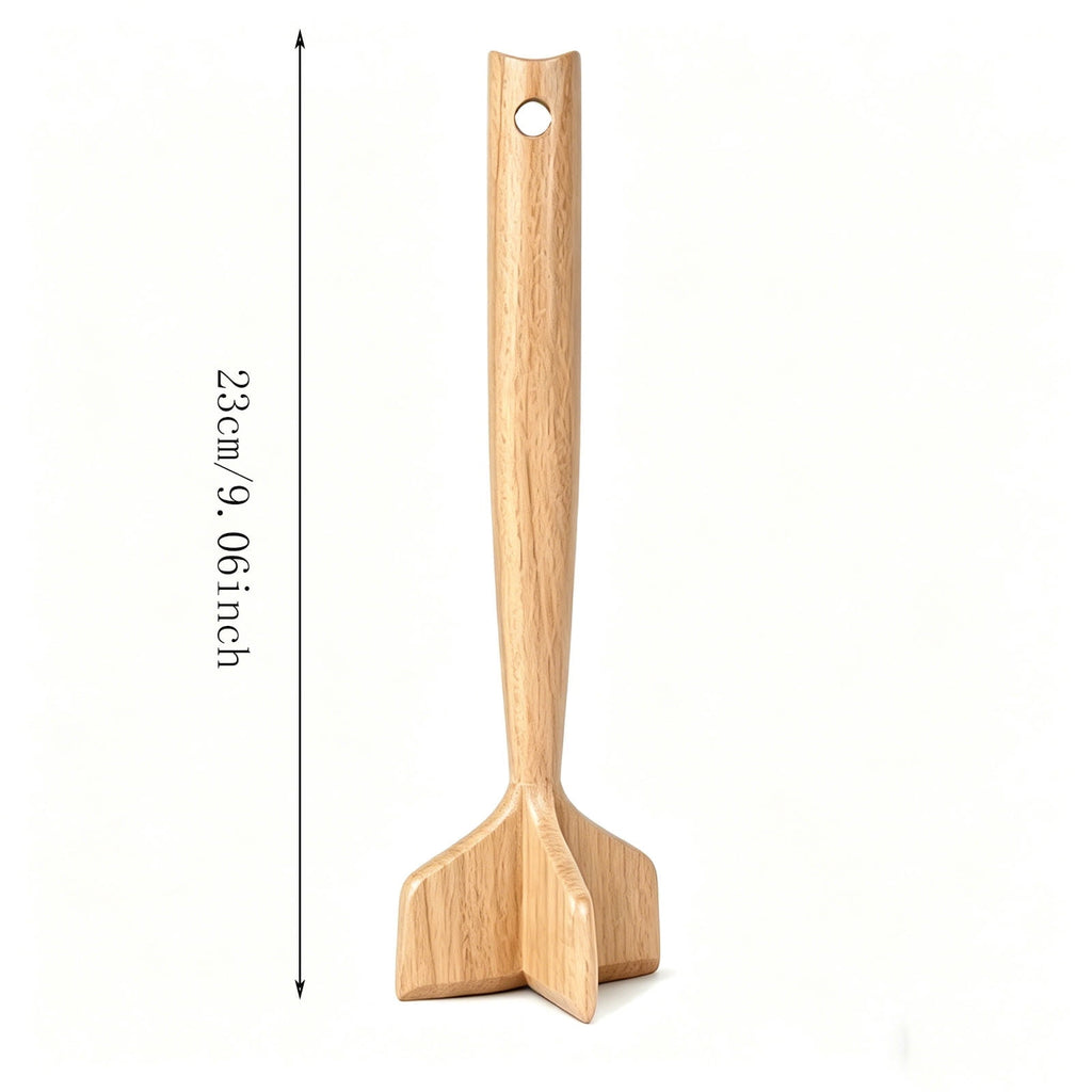 Werulen Solid Wooden Meat Chopper Masher,Multi Functional Food Processing Style,Kitchen Cooking Baking Meal Prep Use,Ground Beef Potato Mash - Image 3