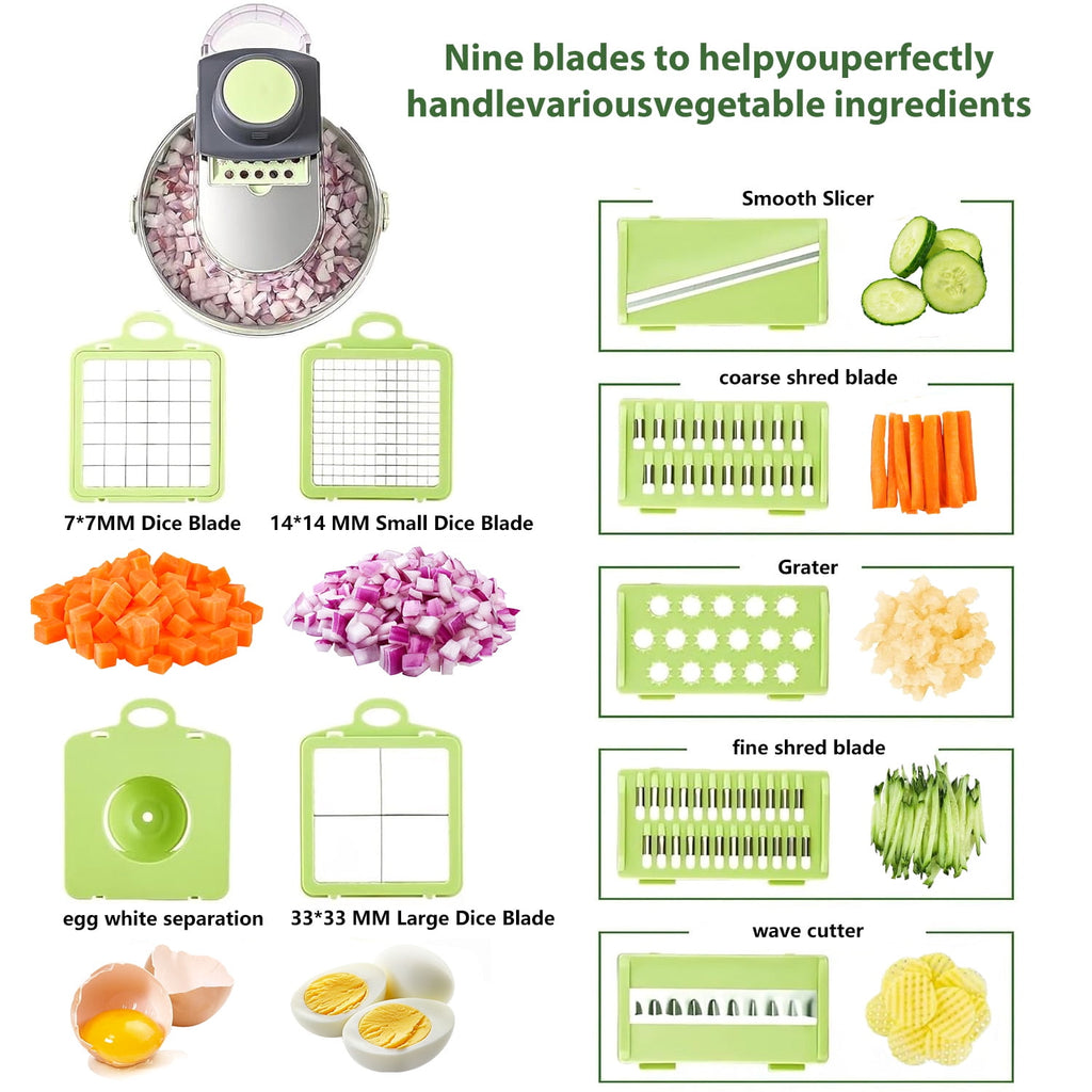 Vegetable Chopper,Multifunctional 14-in-1 Food Choppers Onion Chopper Vegetable Slicer Cutter Dicer Veggie chopper wi... - Image 3