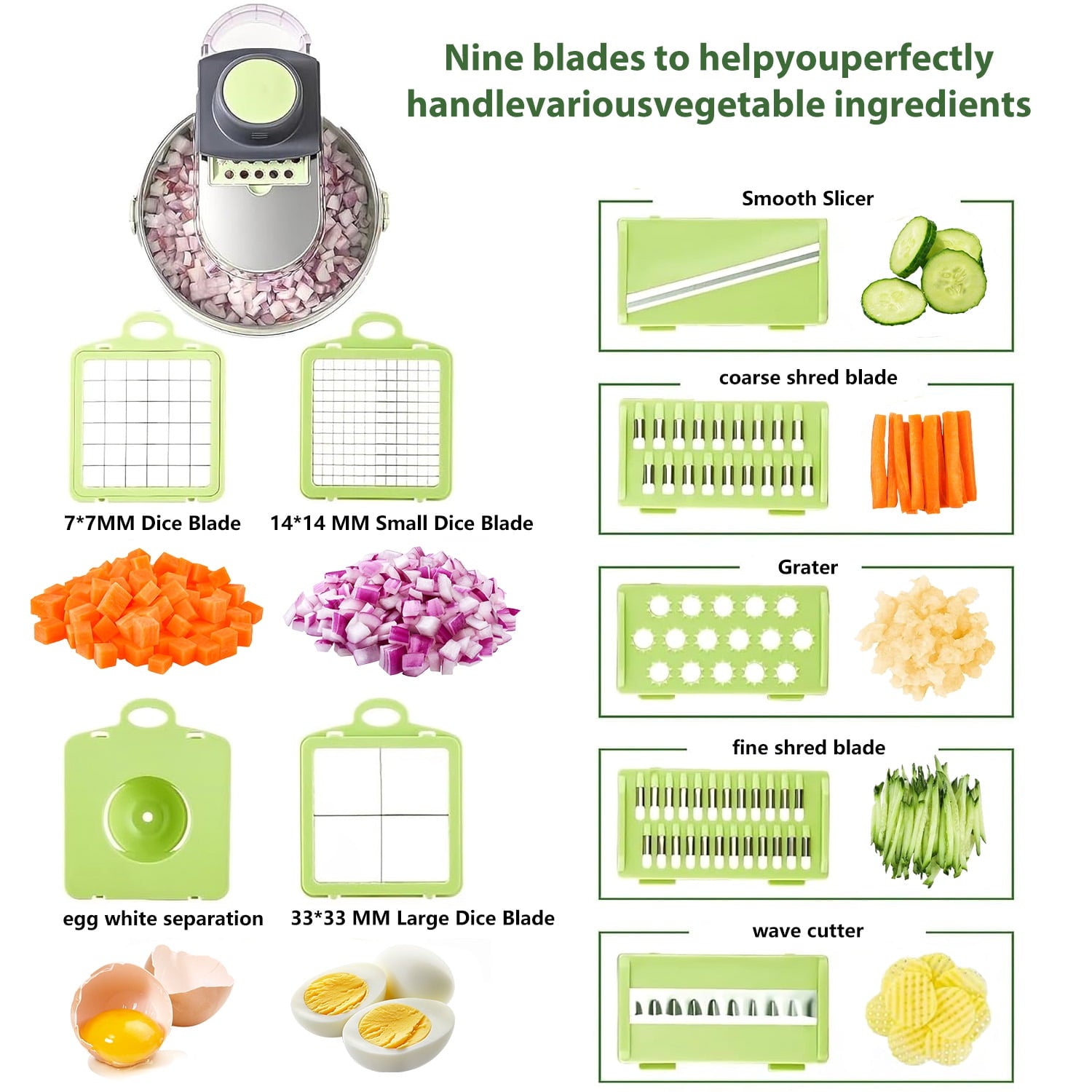 Vegetable Chopper,Multifunctional 14-in-1 Food Choppers Onion Chopper Vegetable Slicer Cutter Dicer Veggie chopper wi... - Image 3