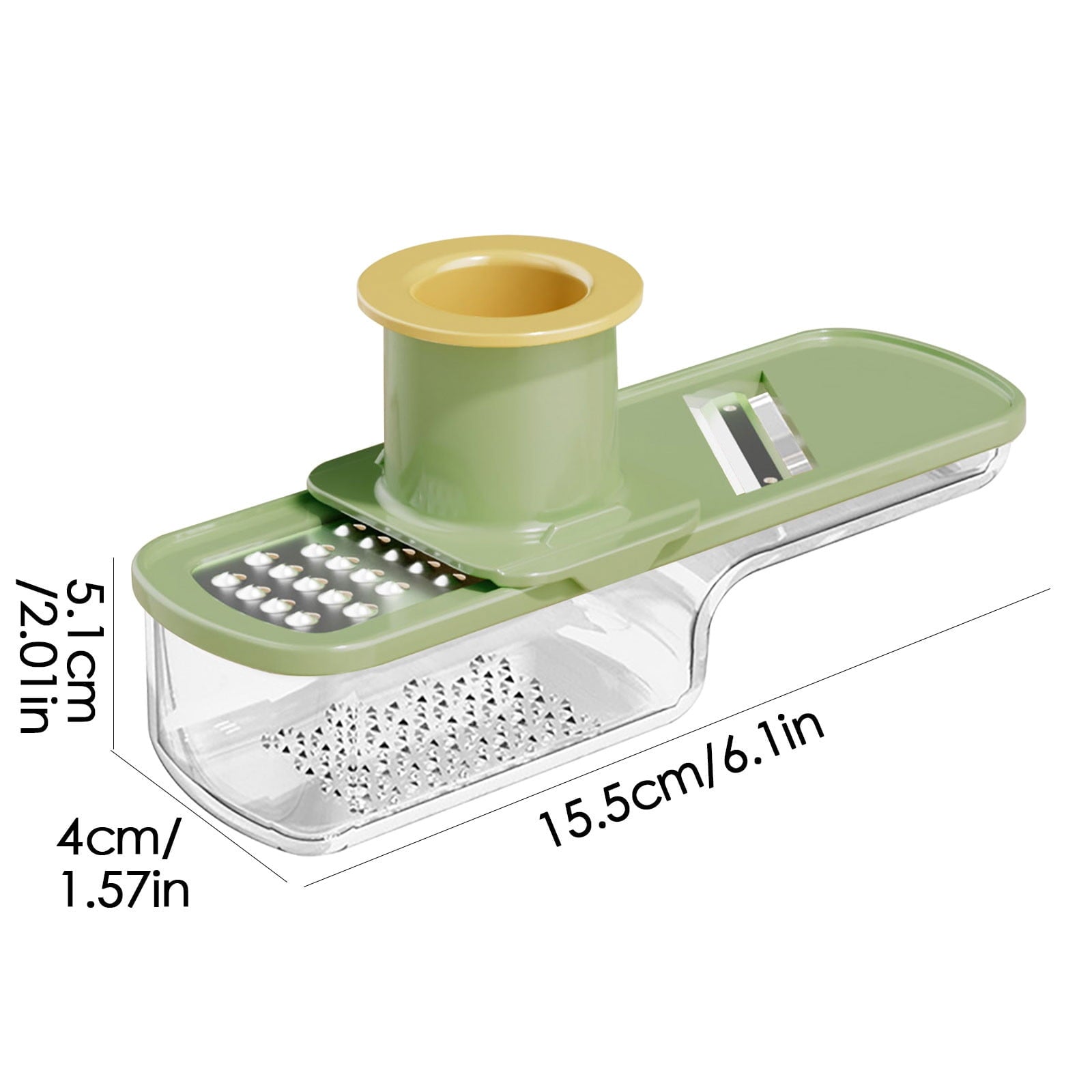 Garlic Grinder Vegetable Chopper, Stainless Steel Hand Crank Multi-function Food Prep Tool with Interchangeable Blades for Dicing and Shredd - Image 4
