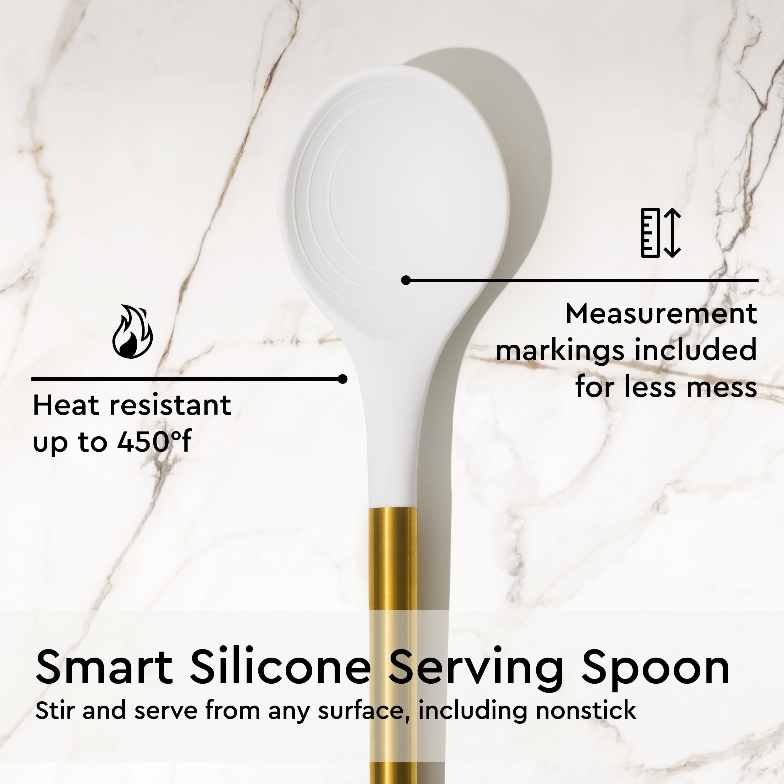 White Silicone and Gold Cooking Utensils Set - Image 6