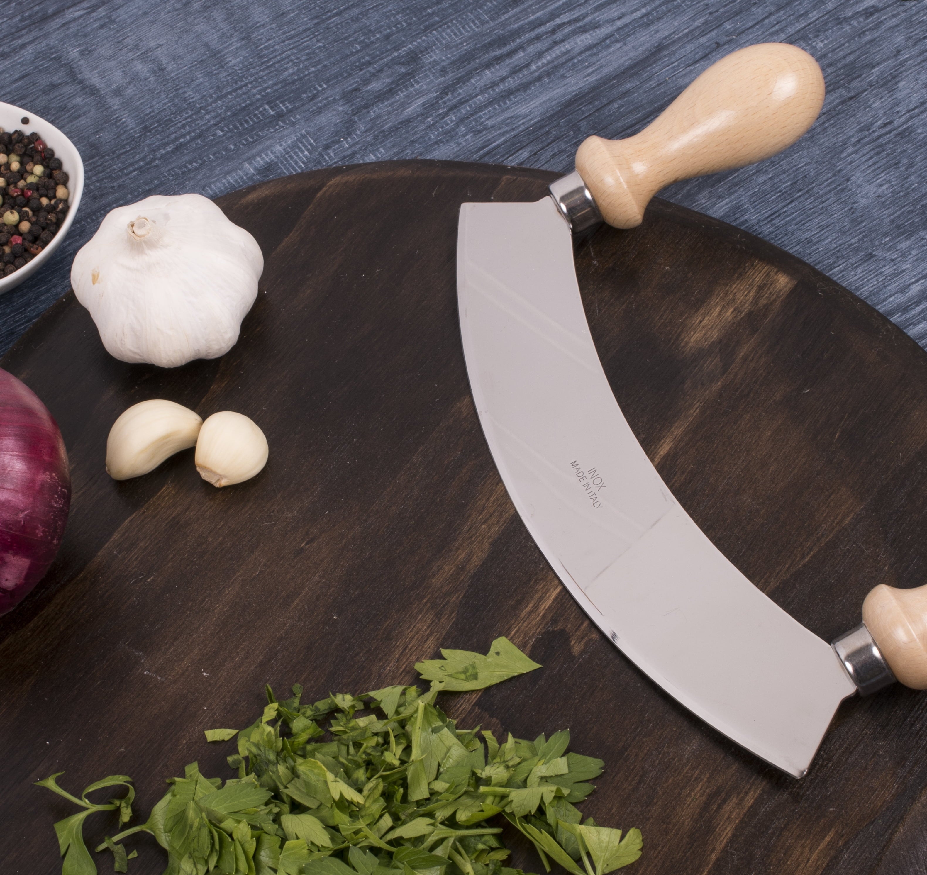 Chopper Knife, 9.5-Inch Stainless Steel Blade, For Fast Chopping, Mincing, Everyday Meal Prep, And Entertaining - Image 4