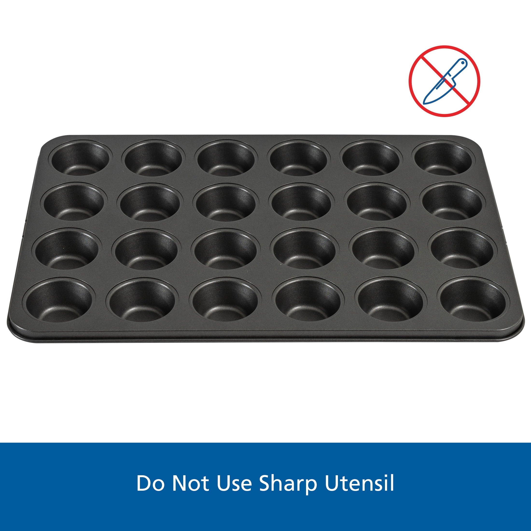 24 Cavity Mini Muffin Pan, Non-Stick Bakeware,1.8 inch Diameter Cups,Gray,Carbon Steel - Image 6