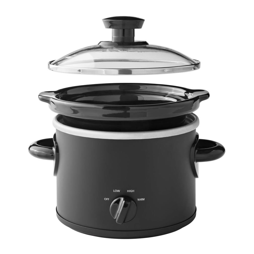 2 Quart Manual Slow Cooker, Durable Matte Black Finish - Image 4