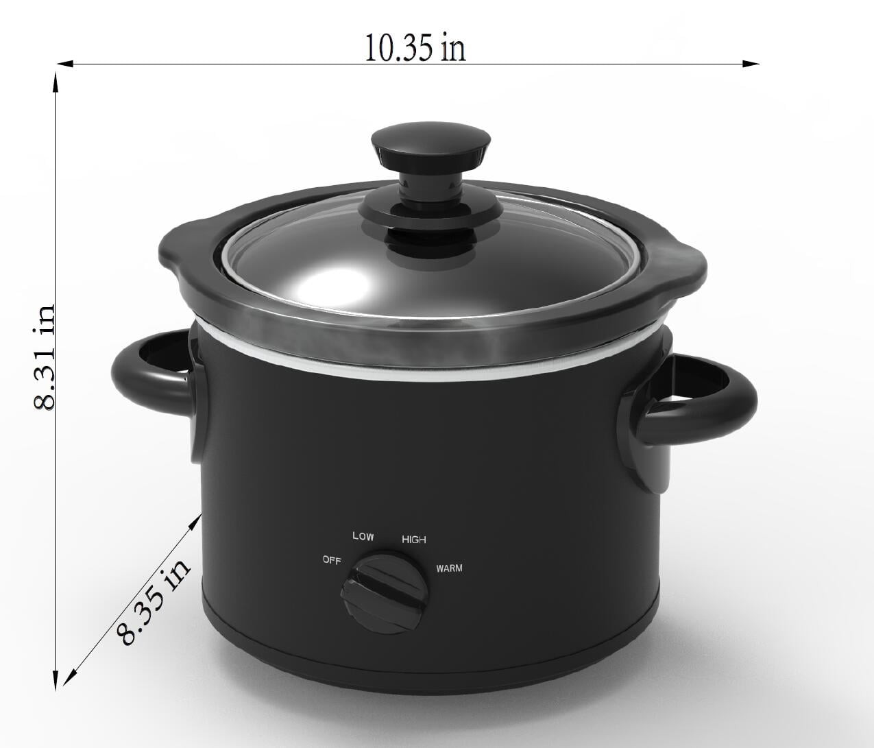 2 Quart Manual Slow Cooker, Durable Matte Black Finish - Image 6