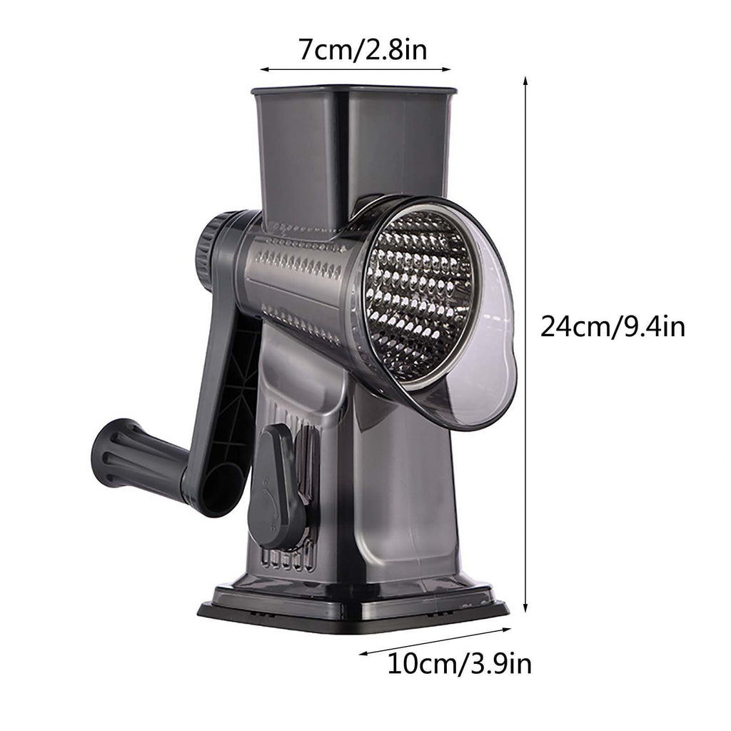 Multifunctional Vegetable Cutter & Grater, Hand Crank Rotary Slicer with 3 Stainless Steel Blades for Cheese, Potatoe... - Image 3