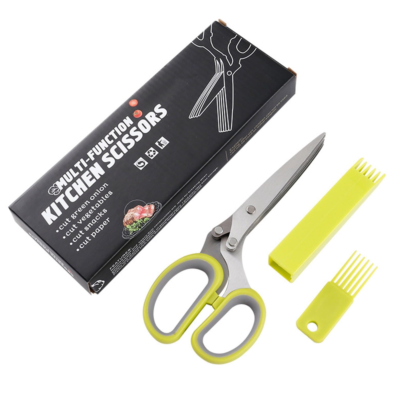Kitchen Scissors, Stainless Steel, Herb and Vegetable Chopper, Food Prep Tool for Home Cooking, Multicolor - Image 2