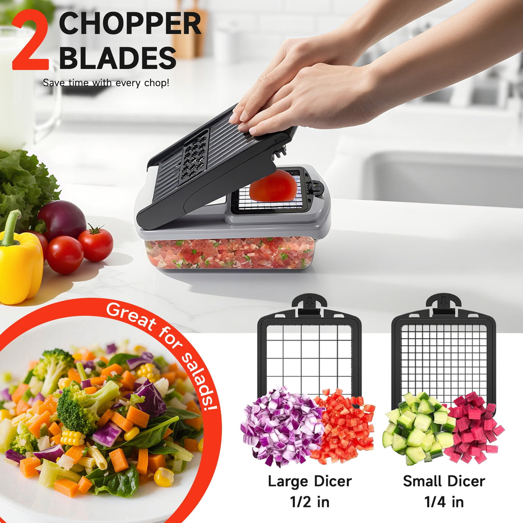 Vegetable Chopper Food Slicer, 15 in 1 Multi-Function Food Chopper for Onion, Veggie, Cheese Grater, Vegetables Cutte... - Image 5