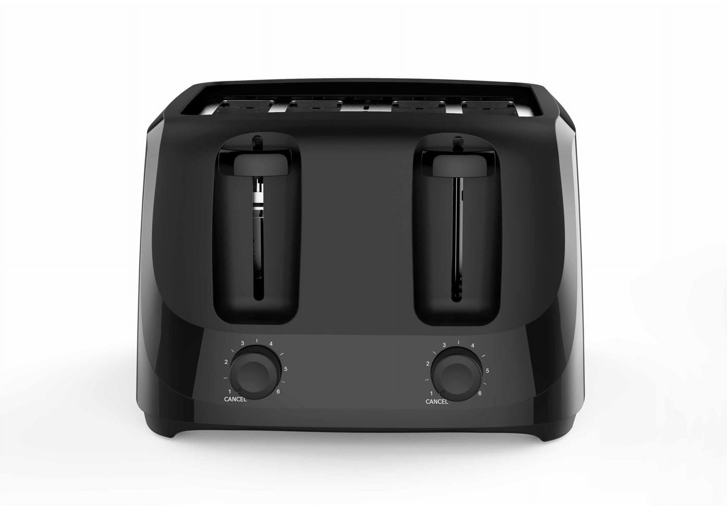 4-Slice Toaster Black with 6 Shade Settings and Removable Crumb Tray - Image 2