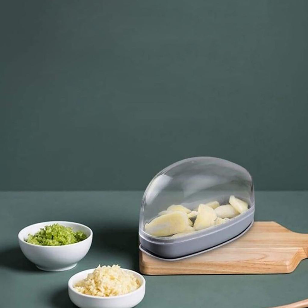 Gnmfd Manual Garlic Chopper Handheld Food Processor Garlic Cutter Mincer With Storage Bin, Kitchen Tool For Herb Spice Vegetable Prep Cookin - Image 4