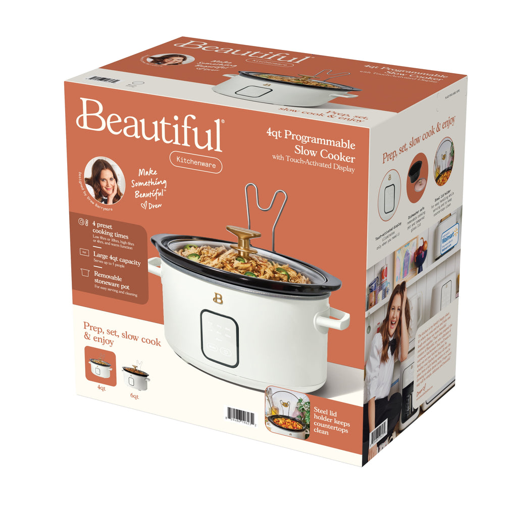 4Qt Slow Cooker with Touch-Activated Display, White Icing - Image 3