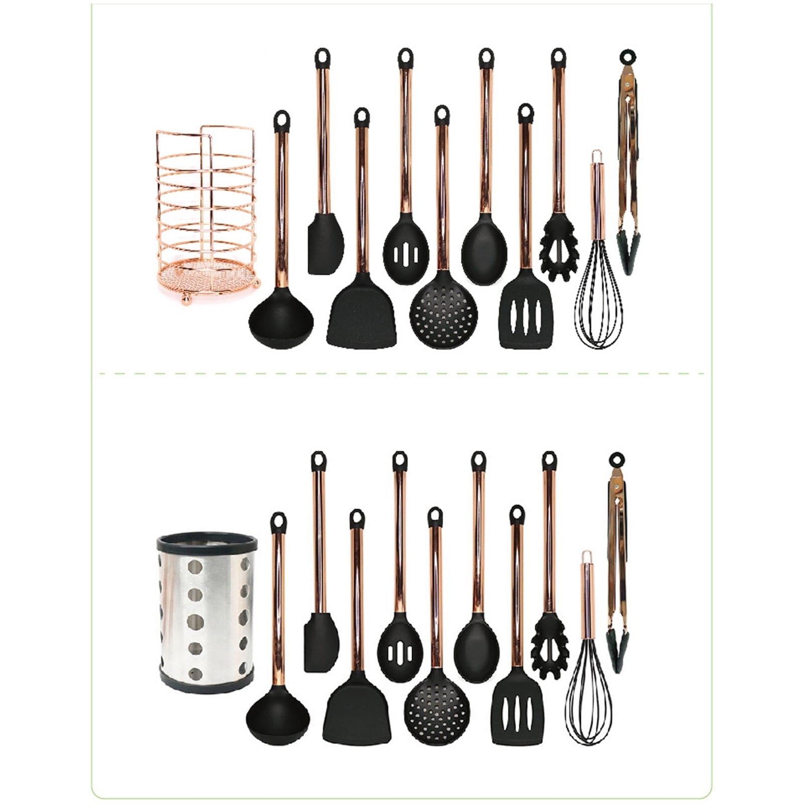 Set of 11 Kitchen Cooking Utensils Stainless Steel Handle Kitchen Cooking Gadget - Image 2