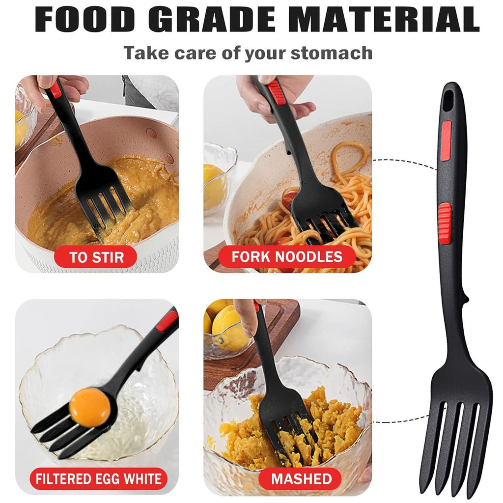 Clearance Sell！ Silicone Flexible fork Heat Cooking fork Tools Dishwasher Kitchen fork Kitchen Non Stick fork for Bak... - Image 6