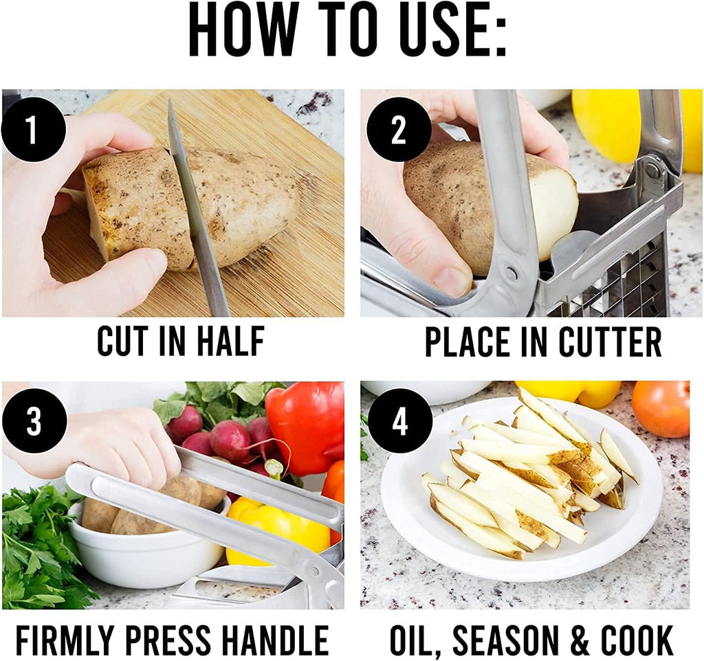 Cutter with 2 Blades, Professional Potato Cutter Stainless Steel, Potato Slicer Fries, No-Slip Suction Technology, Pr... - Image 3