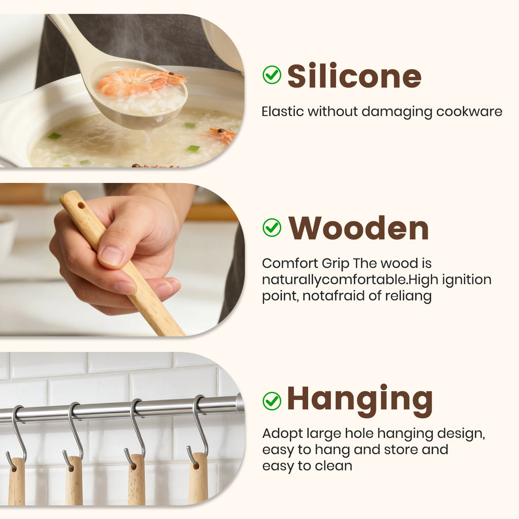 Silicone Cooking Utensils Set with Holder, 44 PCS Kitchen Utensils Set, Silicone Kitchen Gadgets Spatulas Set for Non... - Image 5