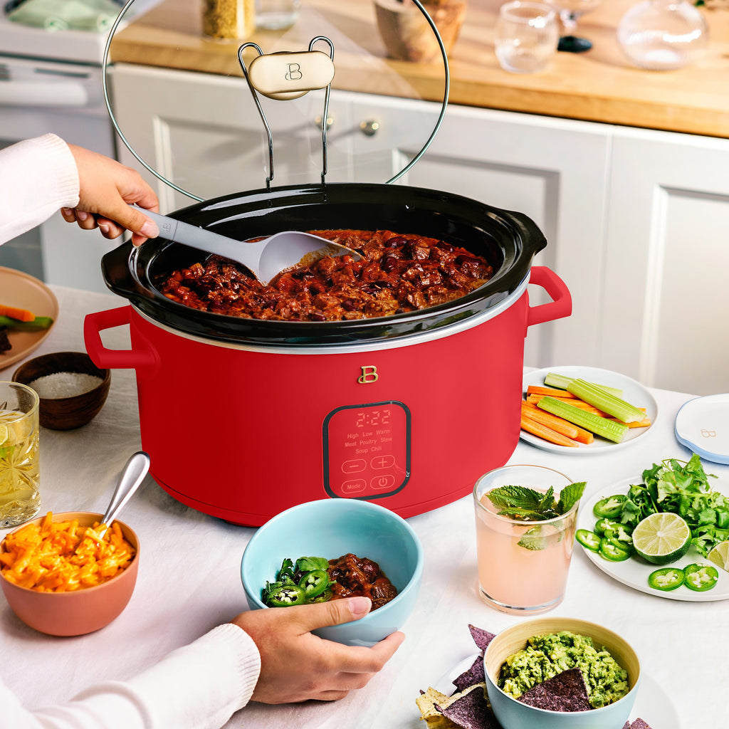 6 Qt Programmable Slow Cooker, Tomato Red - Image 5
