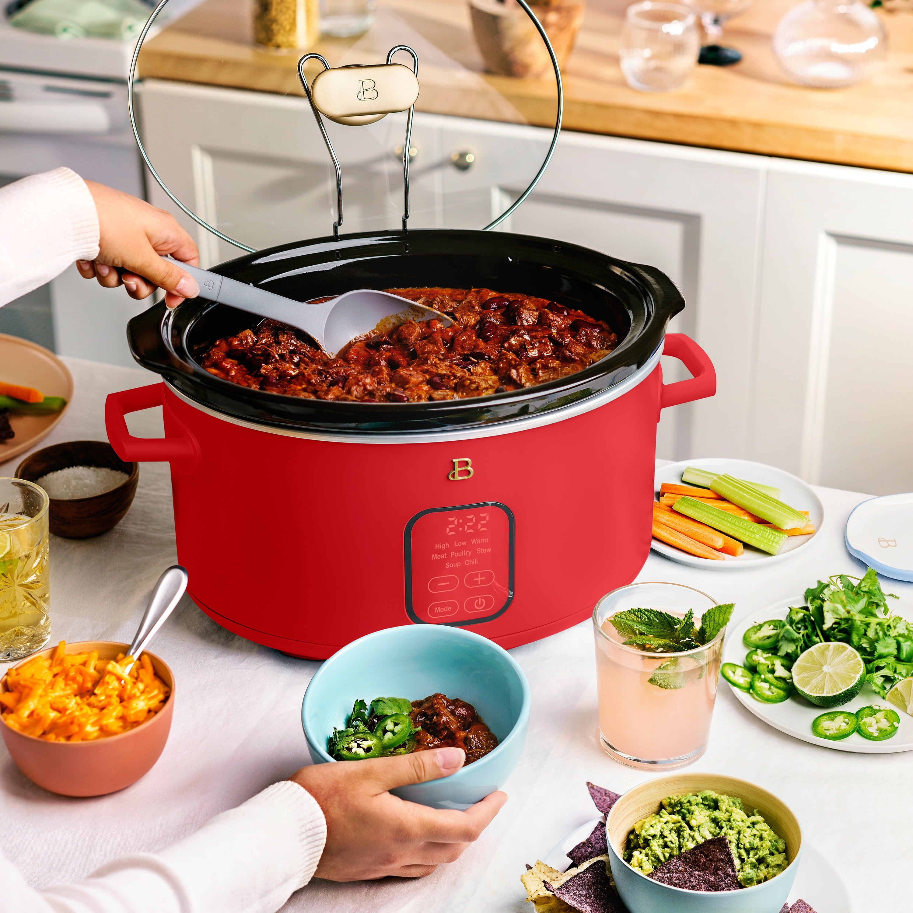 6 Qt Programmable Slow Cooker, Tomato Red - Image 5