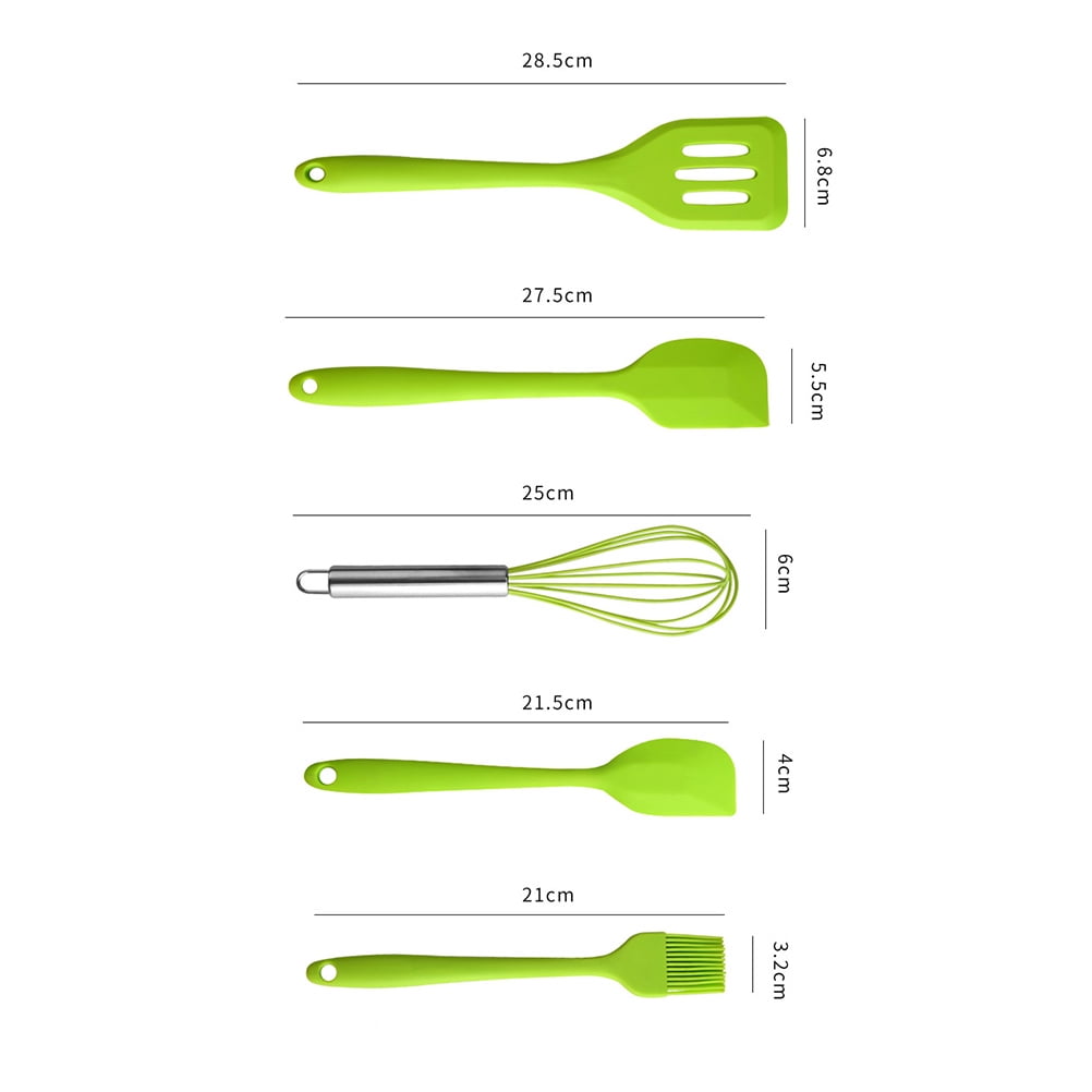 DINHEAROM Cooking Utensil Sets 5Pcs Kitchen Utensils Silicone Shovel Brush Scrapers Non Stick Coating - Image 2
