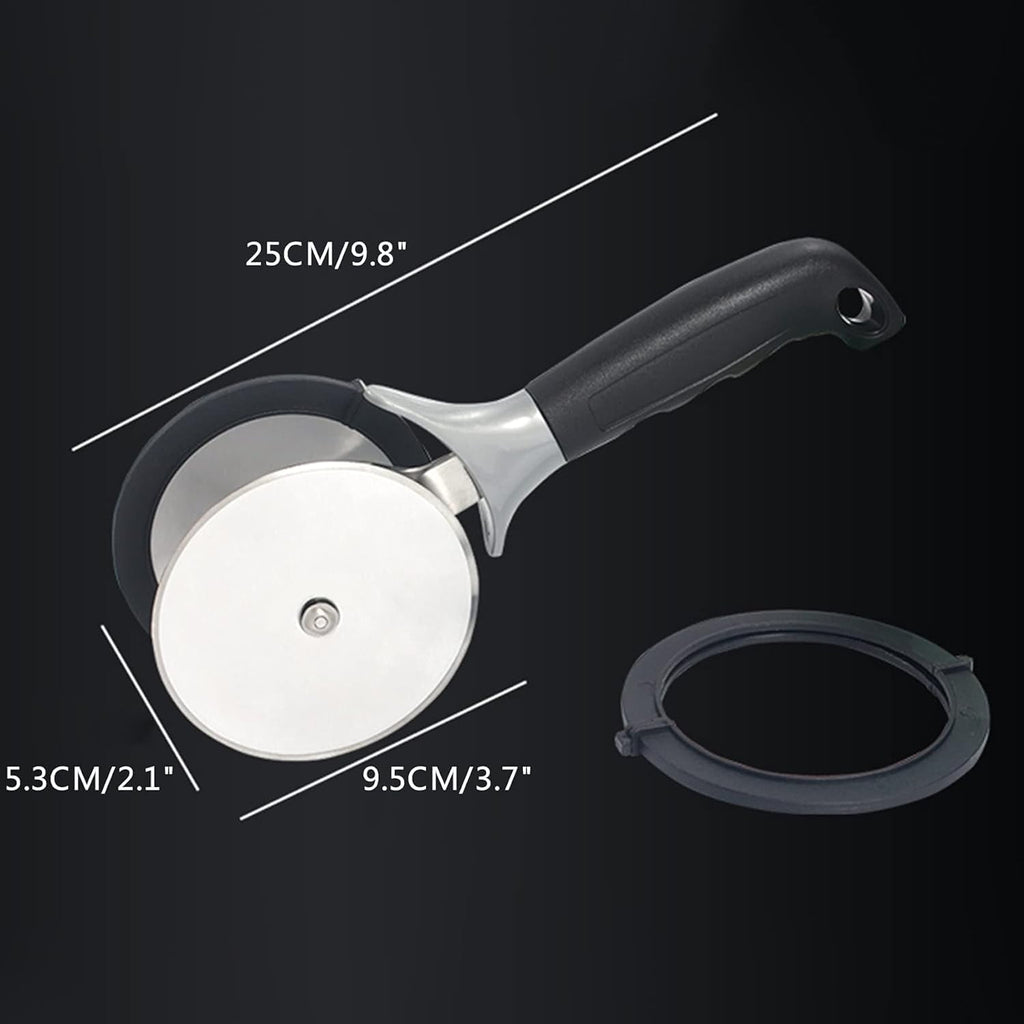 Lettuce with Protective Covers Dual Wheels Stainless Steel Circle Cutter Quick Kitchen Prep - Image 2