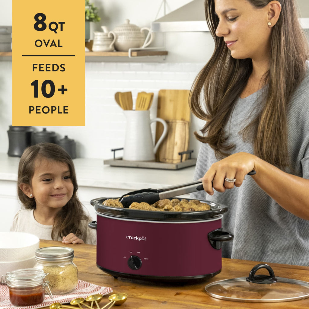 Crock-Pot Manual 8-Quart Slow Cooker, Rhubarb - Image 2