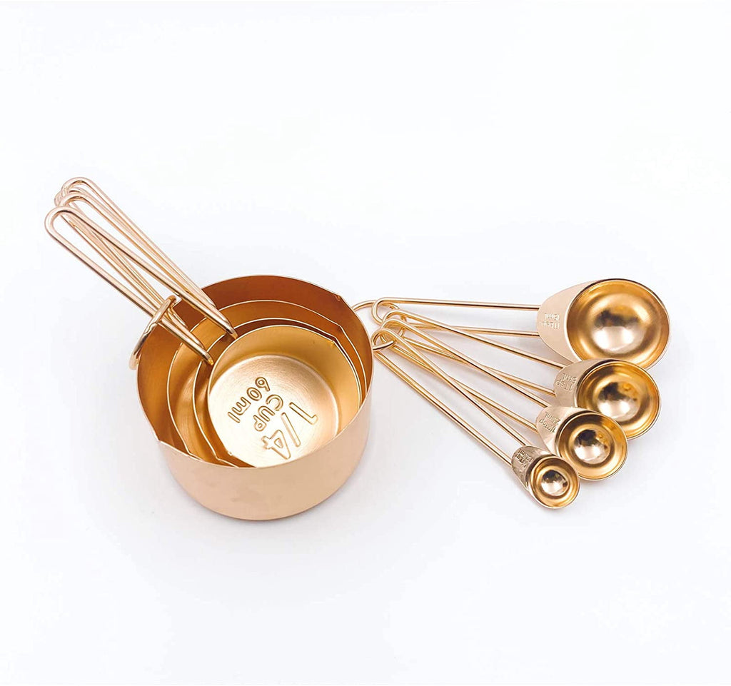 Stainless Steel Measuring Cups and Spoons Set Kitchen Accessories Stackable Metal Measuring Cups and Metal Measuring ... - Image 5