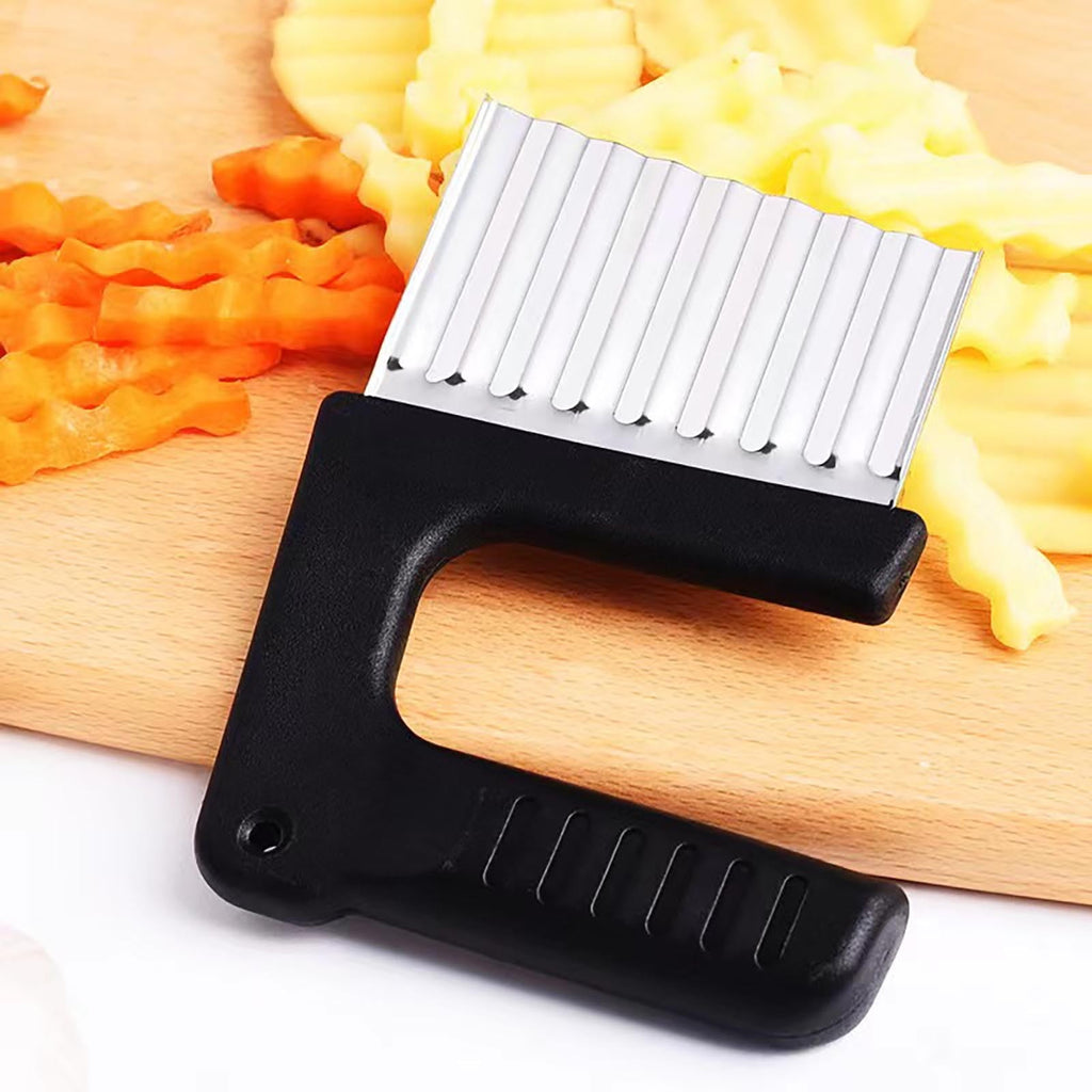 Crinkle Cutter Vegetable Slicer, Stainless Steel Blade, Ergonomic Non-slip Handle, Effortless Potato and Veggie Chopp... - Image 4