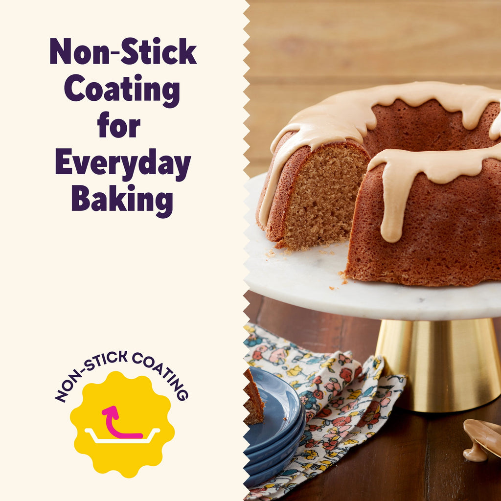 Everyday Non-Stick Bundt Cake Pan 9.51" Fluted Tube Baking Pan, Packaging May Vary - Image 3