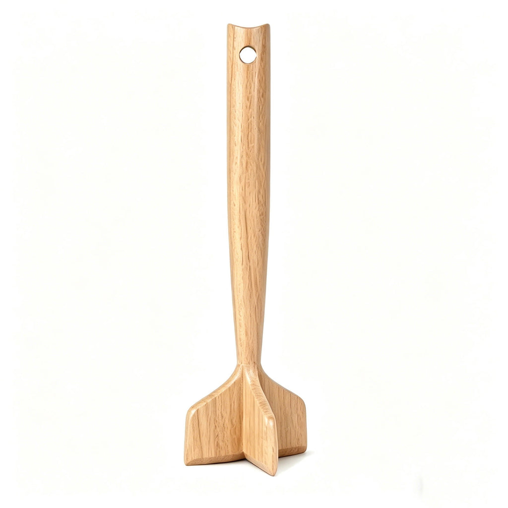 Werulen Solid Wooden Meat Chopper Masher,Multi Functional Food Processing Style,Kitchen Cooking Baking Meal Prep Use,Ground Beef Potato Mash - Image 2
