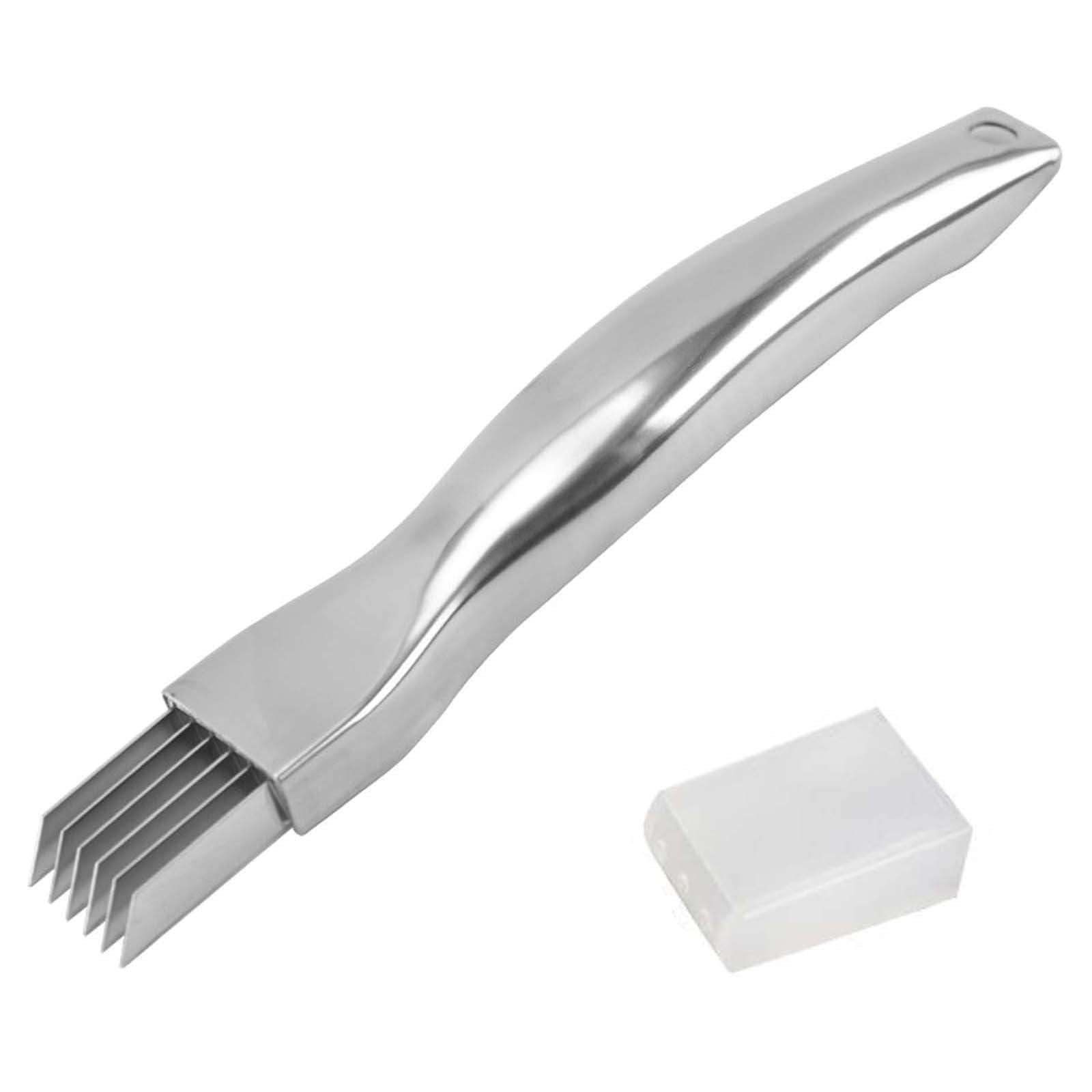Extra Wide Stainless Steel Vegetable Chopper, 6-Blade Scallion Cutter Shredder for Onions Carrots Ginger, Multi Funct... - Image 6
