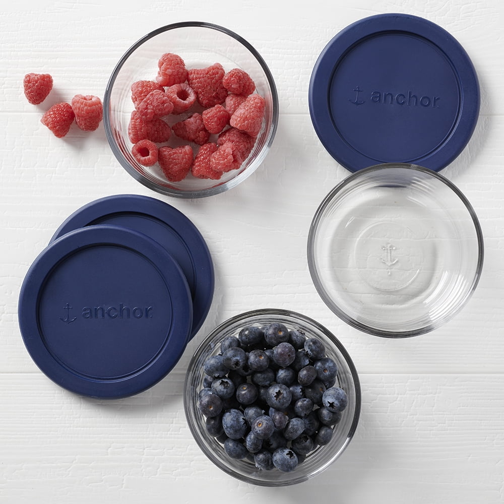 Anchor Hocking Glass Food Storage Containers with Lids, 2 Cup Round, Set of 3 - Image 2