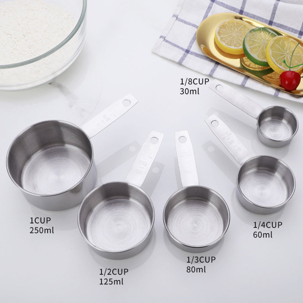 5 Pieces Stainless Steel Measuring Cup Set Kitchen Cooking Tool Cooking - Image 3