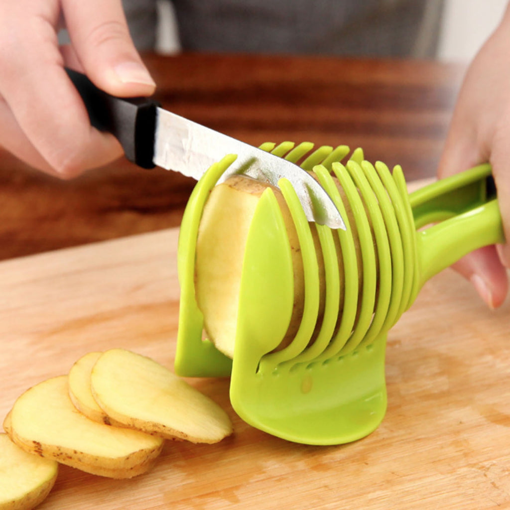 Iumwxz Handheld Lemon and Tomato Slicer, 3 Piece Kitchen Cutter Set for Fruit Cake and Vegetables, Plastic Manual Food Slicing Tool for Home - Image 4
