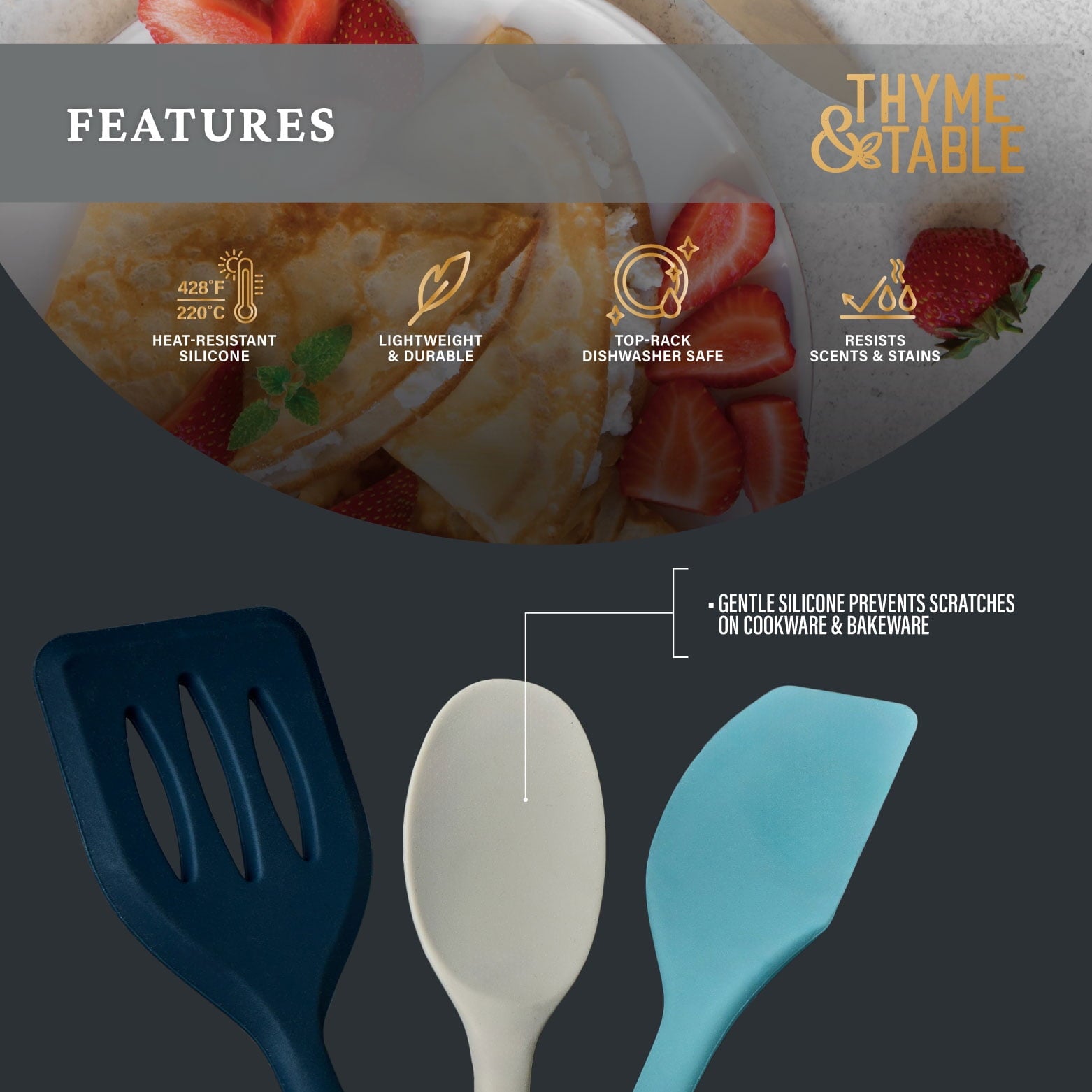 Thyme and Table Silicone Mini Kitchen Utensil Set, 3 pcs - Image 5