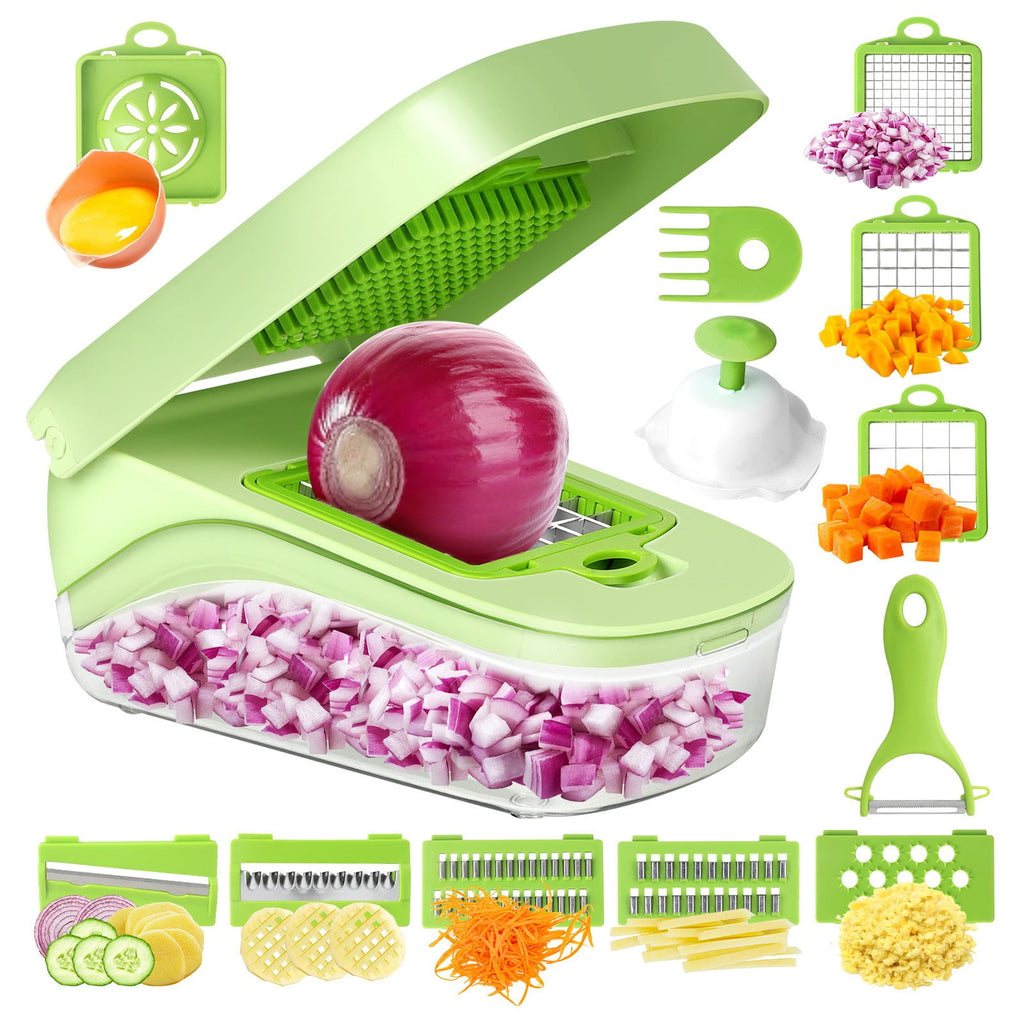 Multifunction Vegetable Chopper and Shredder, Potato Cutter Dicer Slicer Grater Kitchen Tool for Home Cooking, Food P... - Image 2