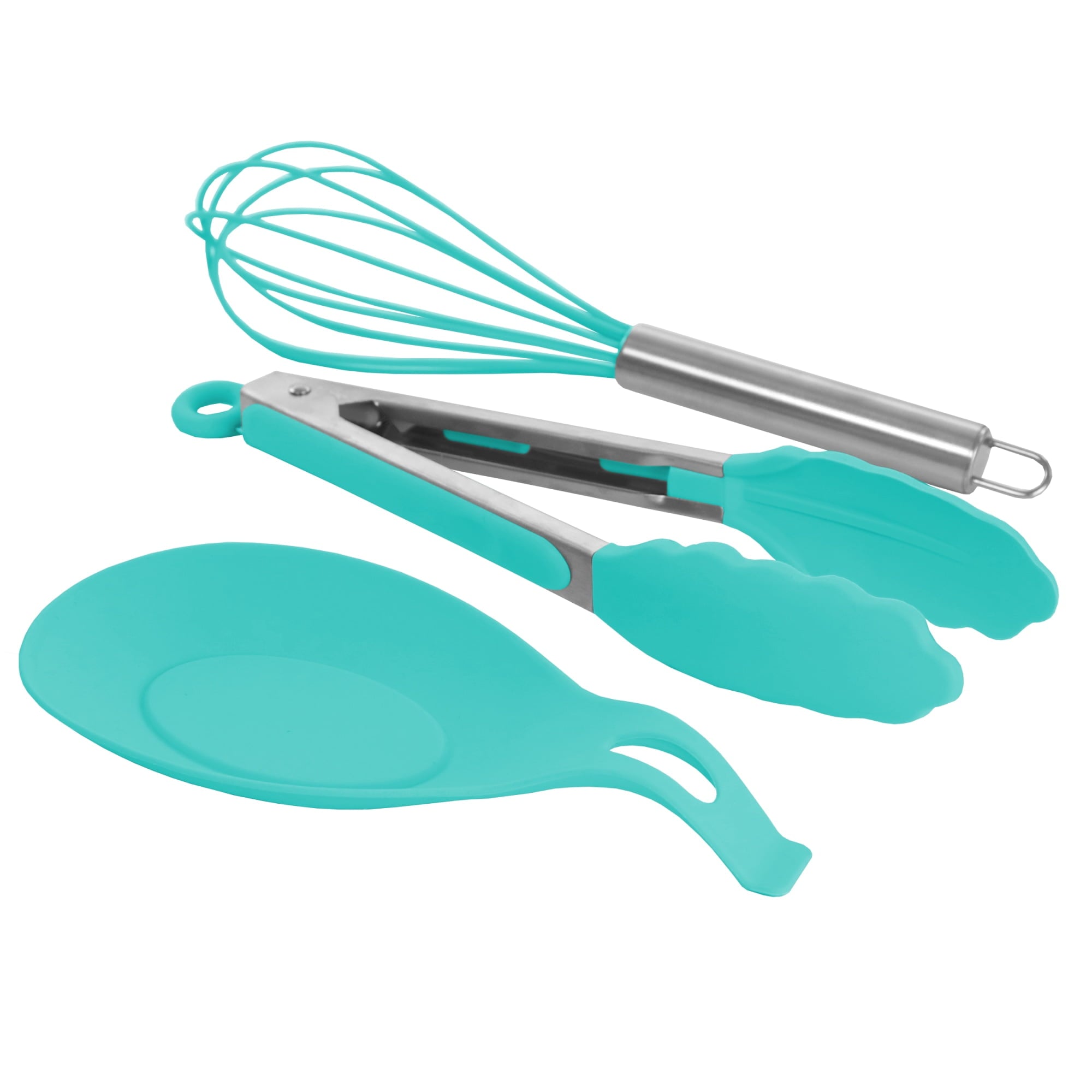 Light Teal 12 Piece Silicone Cooking Utensils - Image 6